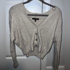 Crop button-up sweater